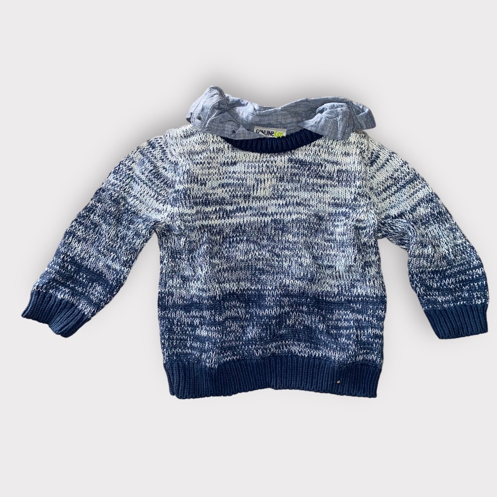 18m boys sweater with mock shirt